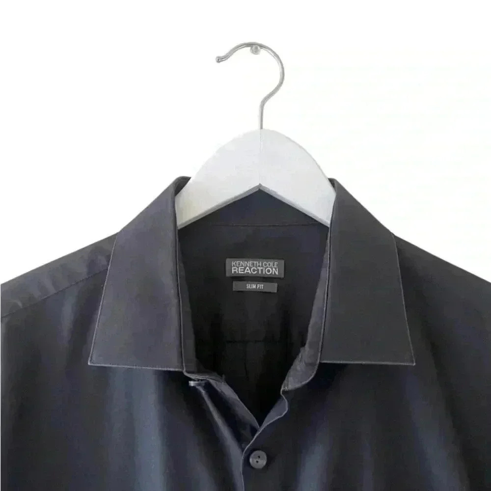 Kenneth Cole Stretch Solid Button-Down Long Sleev… - image 3